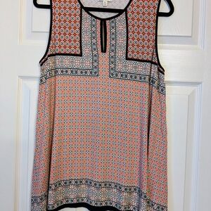 Sophie Max Orange and Black Geometric Tank Top